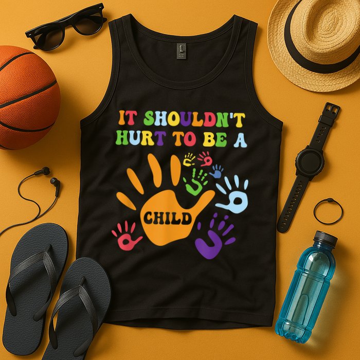 Child Abuse Awareness Groovy It Shouldn't Hurt To Be A Child Tank Top