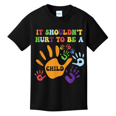 Child Abuse Awareness Groovy It Shouldn't Hurt To Be A Child Kids T-Shirt