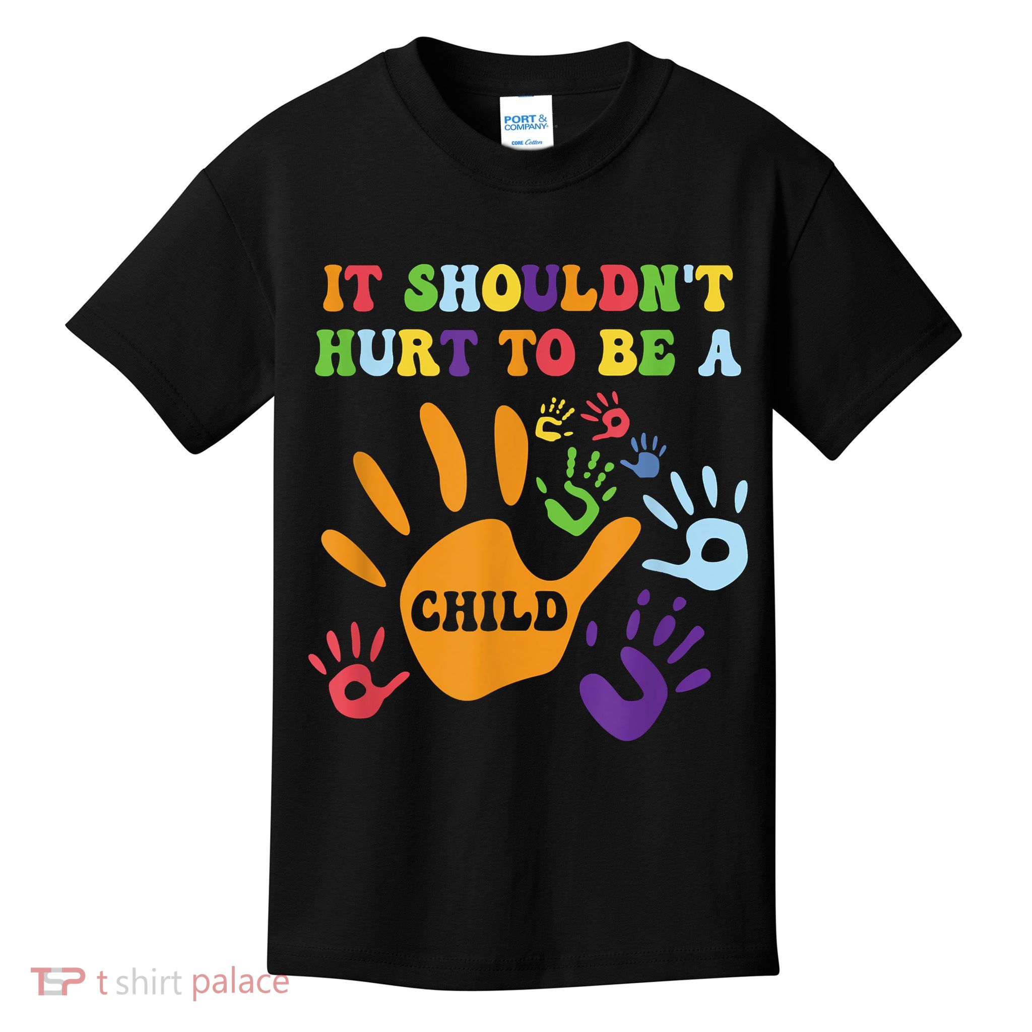 Child Abuse Awareness Groovy It Shouldn't Hurt To Be A Child Kids T-Shirt