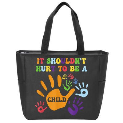 Child Abuse Awareness Groovy It Shouldn't Hurt To Be A Child Zip Tote Bag