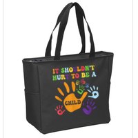 Child Abuse Awareness Groovy It Shouldn't Hurt To Be A Child Zip Tote Bag