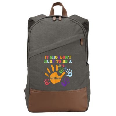 Child Abuse Awareness Groovy It Shouldn't Hurt To Be A Child Cotton Canvas Backpack