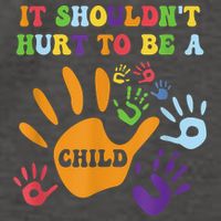Child Abuse Awareness Groovy It Shouldn't Hurt To Be A Child Vector Backpack