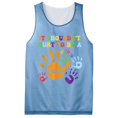Child Abuse Awareness Groovy It Shouldn't Hurt To Be A Child Mesh Reversible Basketball Jersey Tank