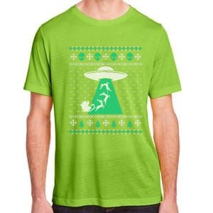 Christmas Alien Abduction Santa Sleigh And Reindeer Xmas Meaningful Gift Adult ChromaSoft Performance T-Shirt