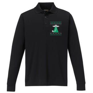 Christmas Alien Abduction Santa Sleigh And Reindeer Xmas Meaningful Gift Performance Long Sleeve Polo