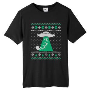 Christmas Alien Abduction Santa Sleigh And Reindeer Xmas Meaningful Gift Tall Fusion ChromaSoft Performance T-Shirt