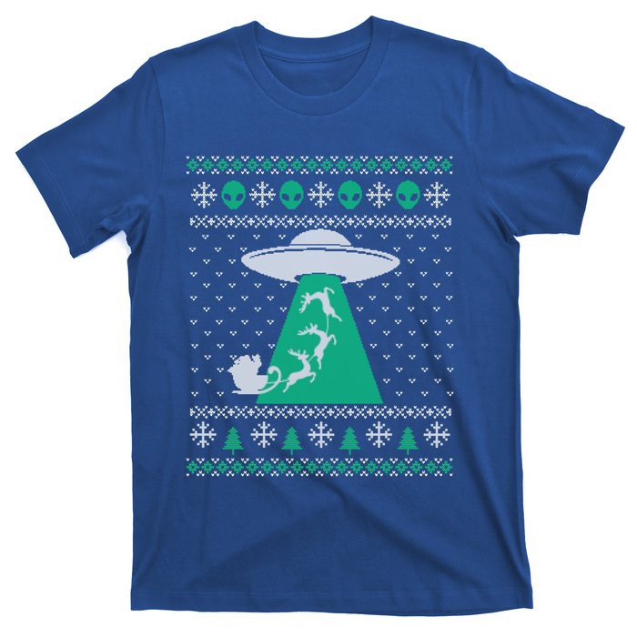 Christmas Alien Abduction Santa Sleigh And Reindeer Xmas Meaningful Gift T-Shirt