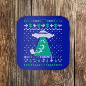 Christmas Alien Abduction Santa Sleigh And Reindeer Xmas Meaningful Gift Coaster