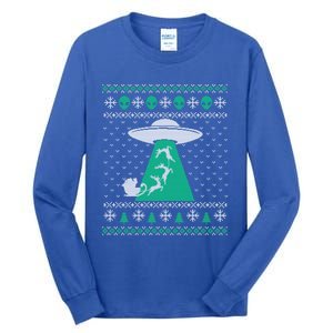 Christmas Alien Abduction Santa Sleigh And Reindeer Xmas Meaningful Gift Tall Long Sleeve T-Shirt