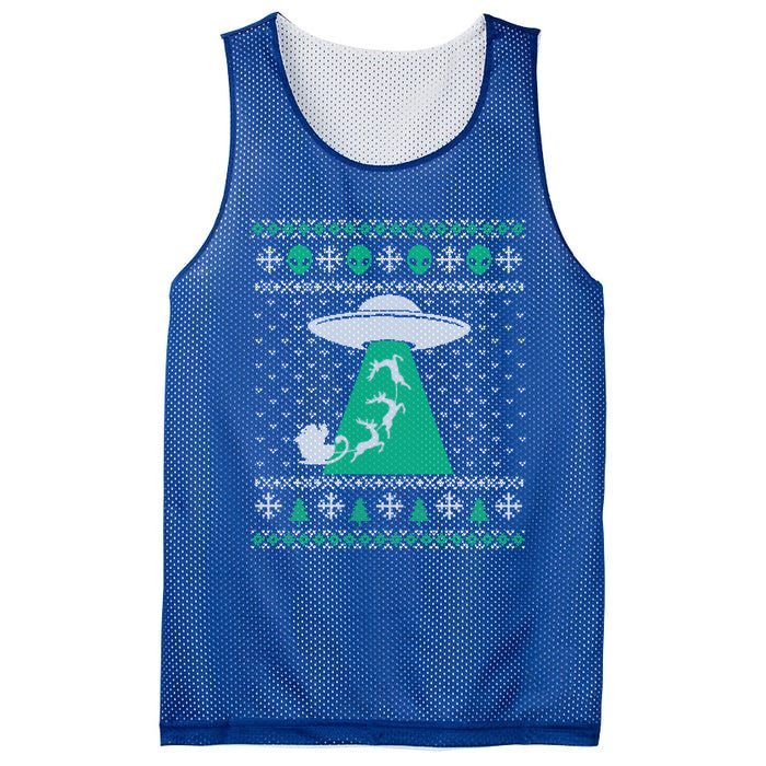 Christmas Alien Abduction Santa Sleigh And Reindeer Xmas Meaningful Gift Mesh Reversible Basketball Jersey Tank