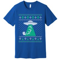 Christmas Alien Abduction Santa Sleigh And Reindeer Xmas Meaningful Gift Premium T-Shirt