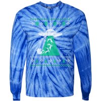 Christmas Alien Abduction Santa Sleigh And Reindeer Xmas Meaningful Gift Tie-Dye Long Sleeve Shirt