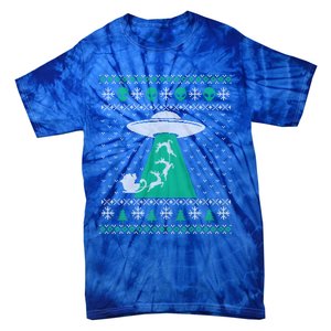 Christmas Alien Abduction Santa Sleigh And Reindeer Xmas Meaningful Gift Tie-Dye T-Shirt