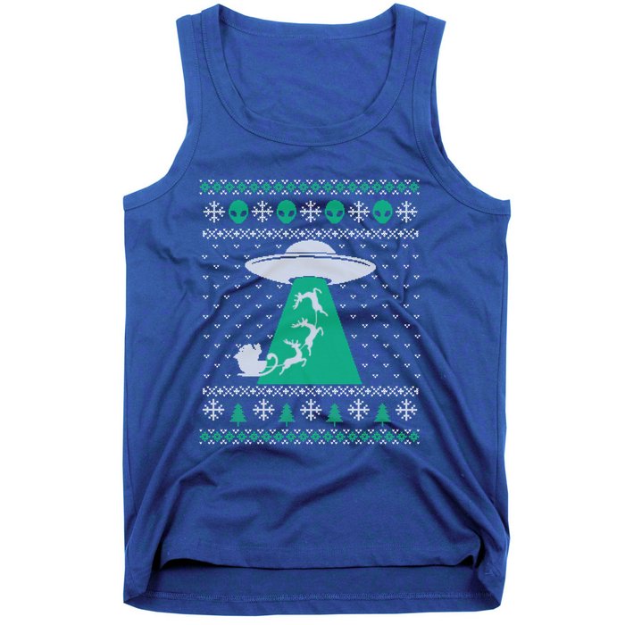 Christmas Alien Abduction Santa Sleigh And Reindeer Xmas Meaningful Gift Tank Top