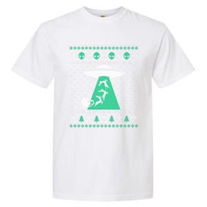 Christmas Alien Abduction Santa Sleigh And Reindeer Xmas Meaningful Gift Garment-Dyed Heavyweight T-Shirt