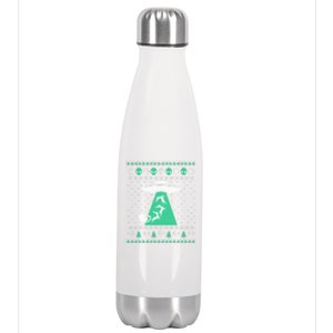 Christmas Alien Abduction Santa Sleigh And Reindeer Xmas Meaningful Gift Stainless Steel Insulated Water Bottle