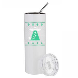 Christmas Alien Abduction Santa Sleigh And Reindeer Xmas Meaningful Gift Stainless Steel Tumbler