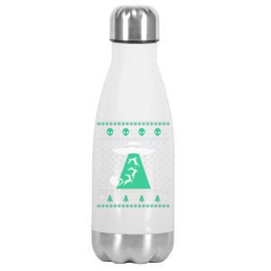 Christmas Alien Abduction Santa Sleigh And Reindeer Xmas Meaningful Gift Stainless Steel Insulated Water Bottle