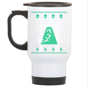 Christmas Alien Abduction Santa Sleigh And Reindeer Xmas Meaningful Gift Stainless Steel Travel Mug