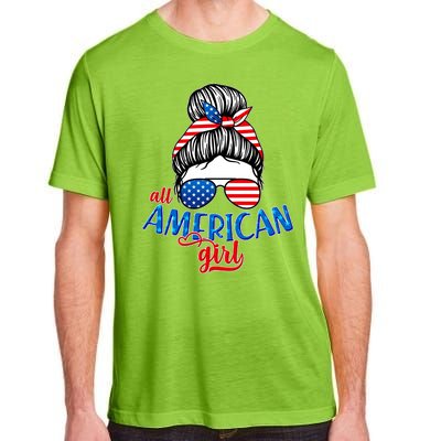 Cute All American Girl USA Flag Adult ChromaSoft Performance T-Shirt