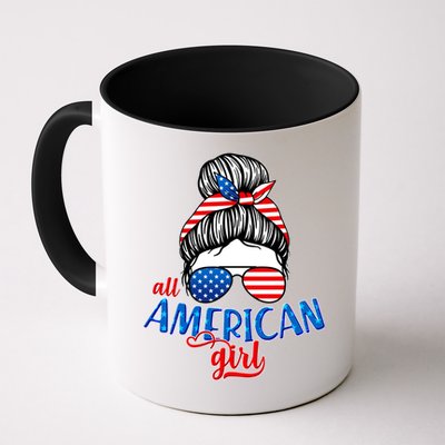 Cute All American Girl USA Flag Mug
