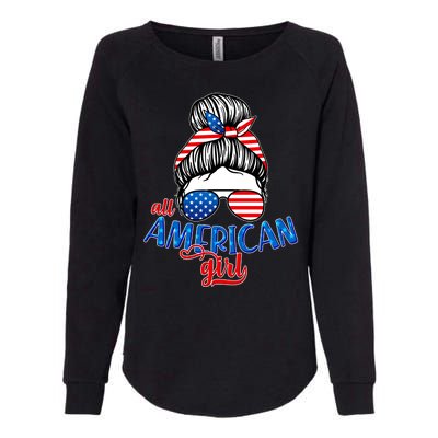 Cute All American Girl USA Flag Womens California Wash Sweatshirt