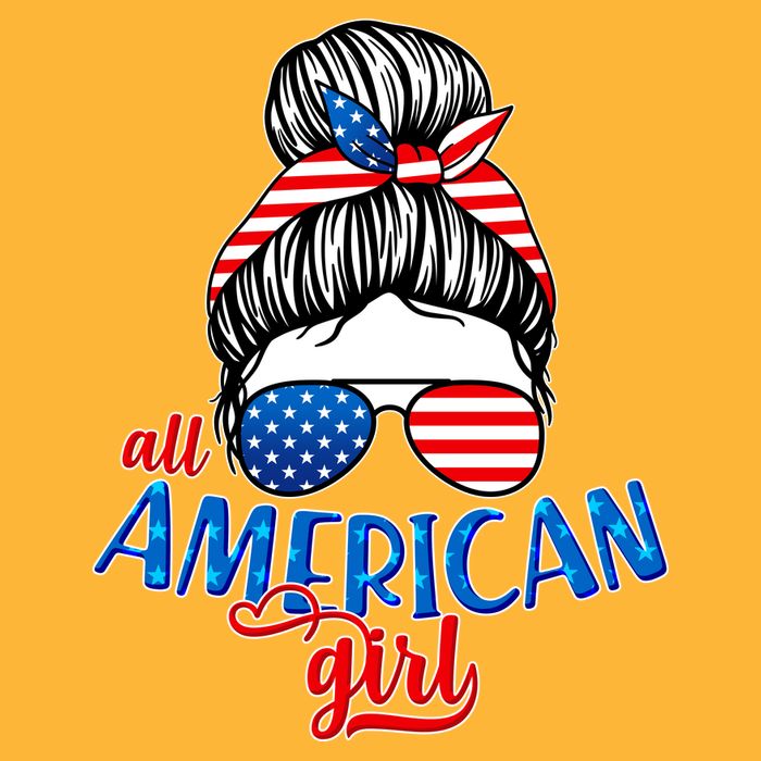 Cute All American Girl USA Flag Cooling Performance Crew T-Shirt