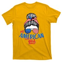 Cute All American Girl USA Flag T-Shirt