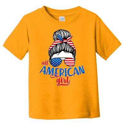 Cute All American Girl USA Flag Toddler T-Shirt