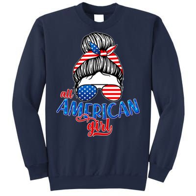 Cute All American Girl USA Flag Sweatshirt