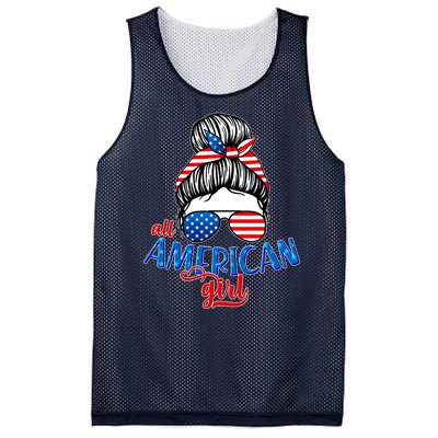 Cute All American Girl USA Flag Mesh Reversible Basketball Jersey Tank