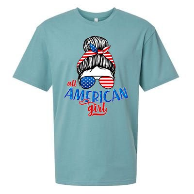 Cute All American Girl USA Flag Sueded Cloud Jersey T-Shirt