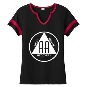 Classic Alcoholics Anonymous Logo Slogan Aa Na Sober Ladies Halftime Notch Neck Tee