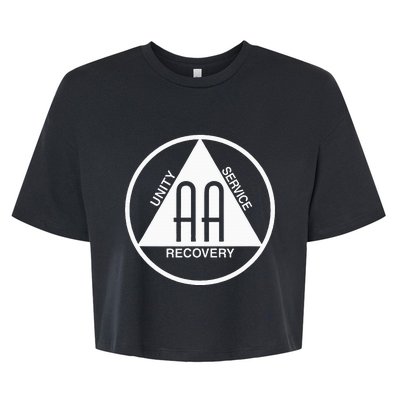 Classic Alcoholics Anonymous Logo Slogan Aa Na Sober Bella+Canvas Jersey Crop Tee