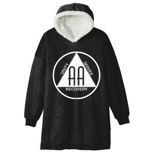 Classic Alcoholics Anonymous Logo Slogan Aa Na Sober Hooded Wearable Blanket