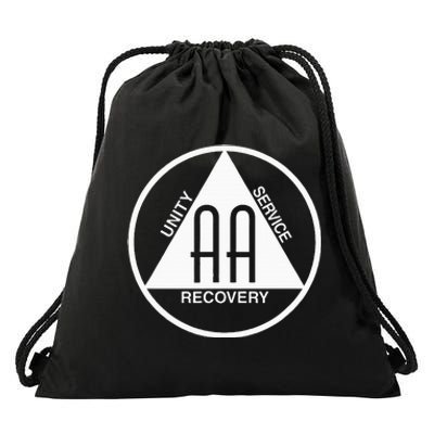 Classic Alcoholics Anonymous Logo Slogan Aa Na Sober Drawstring Bag