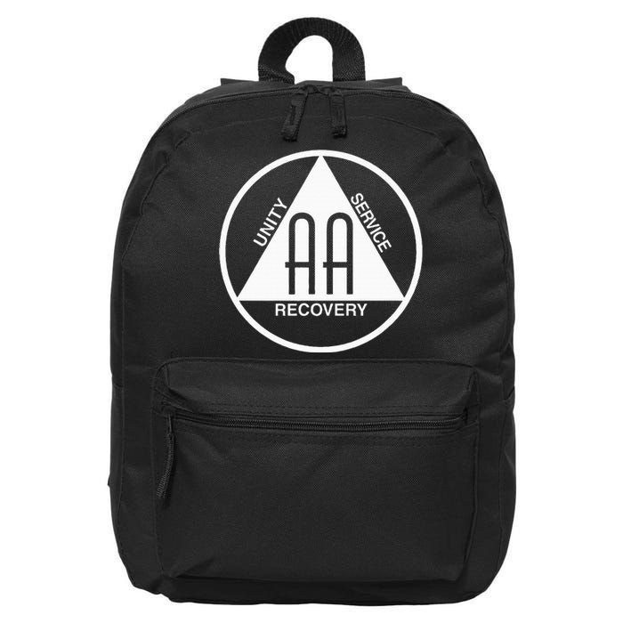 Classic Alcoholics Anonymous Logo Slogan Aa Na Sober 16 in Basic Backpack