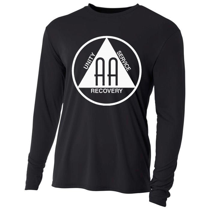 Classic Alcoholics Anonymous Logo Slogan Aa Na Sober Cooling Performance Long Sleeve Crew