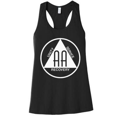 Classic Alcoholics Anonymous Logo Slogan Aa Na Sober Women's Racerback Tank