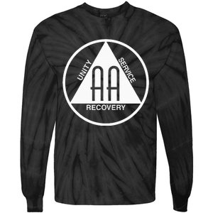 Classic Alcoholics Anonymous Logo Slogan Aa Na Sober Tie-Dye Long Sleeve Shirt