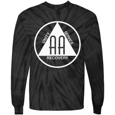 Classic Alcoholics Anonymous Logo Slogan Aa Na Sober Tie-Dye Long Sleeve Shirt