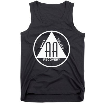 Classic Alcoholics Anonymous Logo Slogan Aa Na Sober Tank Top