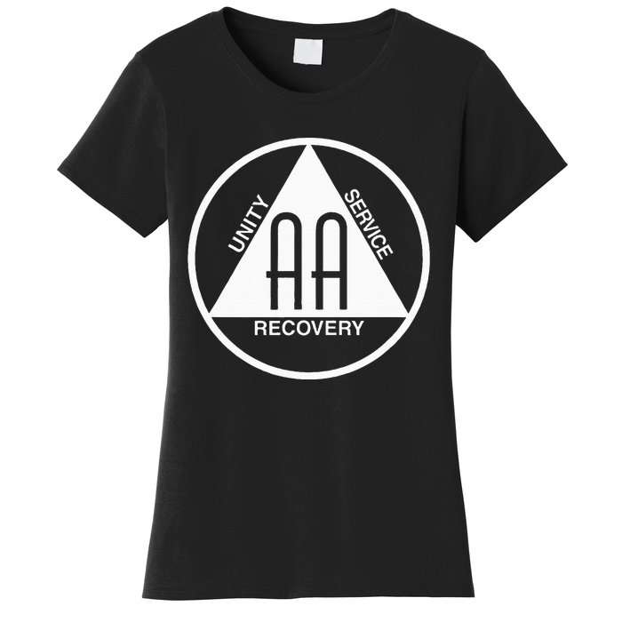 Classic Alcoholics Anonymous Logo Slogan Aa Na Sober Women's T-Shirt