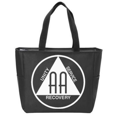 Classic Alcoholics Anonymous Logo Slogan Aa Na Sober Zip Tote Bag