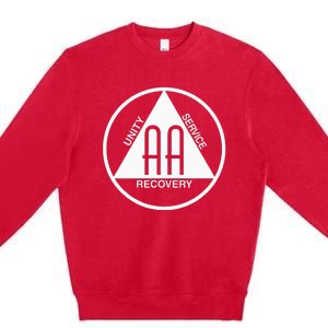 Classic Alcoholics Anonymous Logo Slogan Aa Na Sober Premium Crewneck Sweatshirt