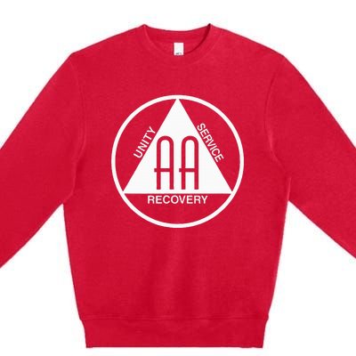 Classic Alcoholics Anonymous Logo Slogan Aa Na Sober Premium Crewneck Sweatshirt