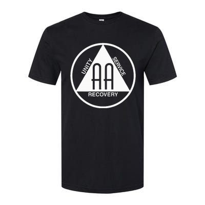 Classic Alcoholics Anonymous Logo Slogan Aa Na Sober Softstyle® CVC T-Shirt