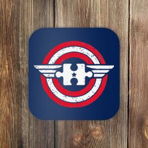 Captain Autism Awareness Superhero Coaster