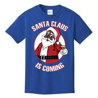 Christmas African American Santa Claus Is Coming Funny Gift Kids T-Shirt